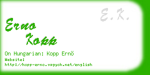 erno kopp business card